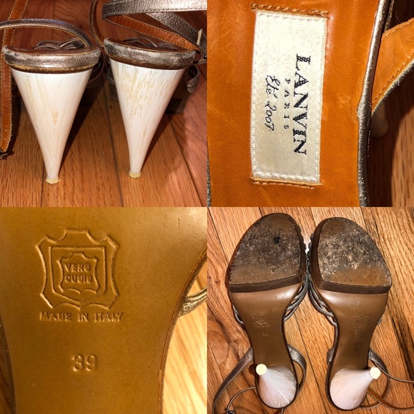 Lanvin Strappy Horn Heels - Picture 6 of 6